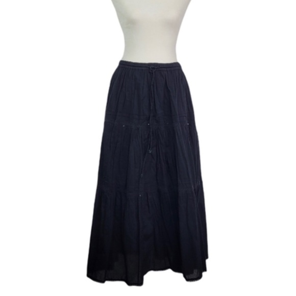 Just for Wraps Crochet Sequin Detail Full A-Line Maxi Skirt in Black Size M - Picture 3 of 14